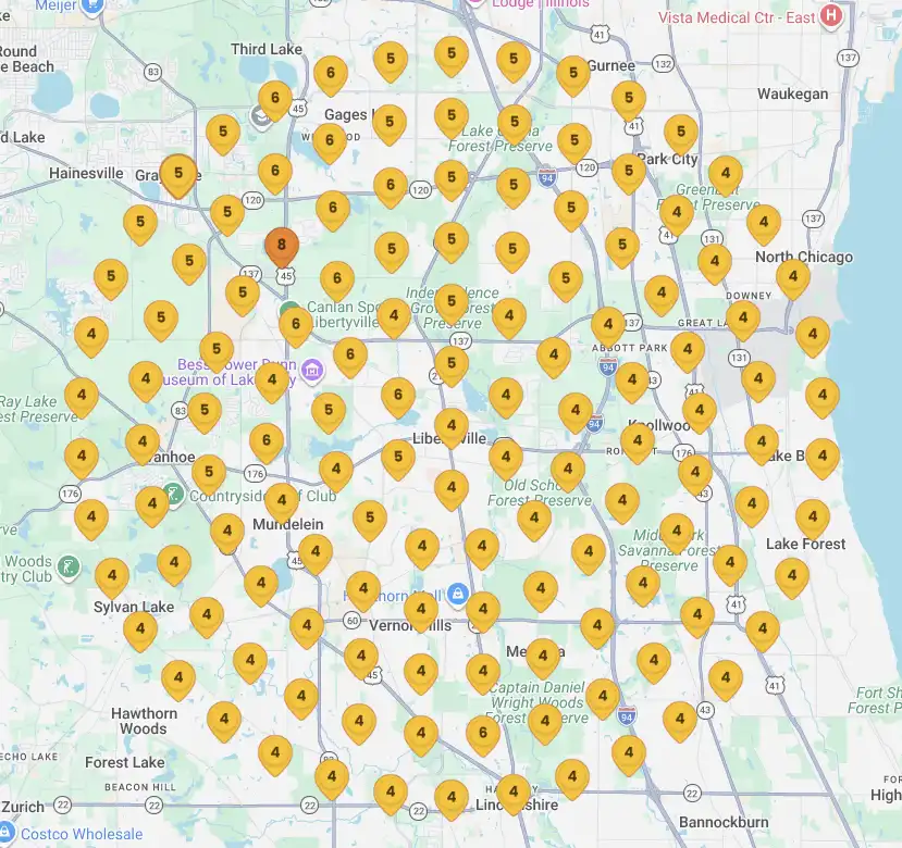Local ranking grid before
