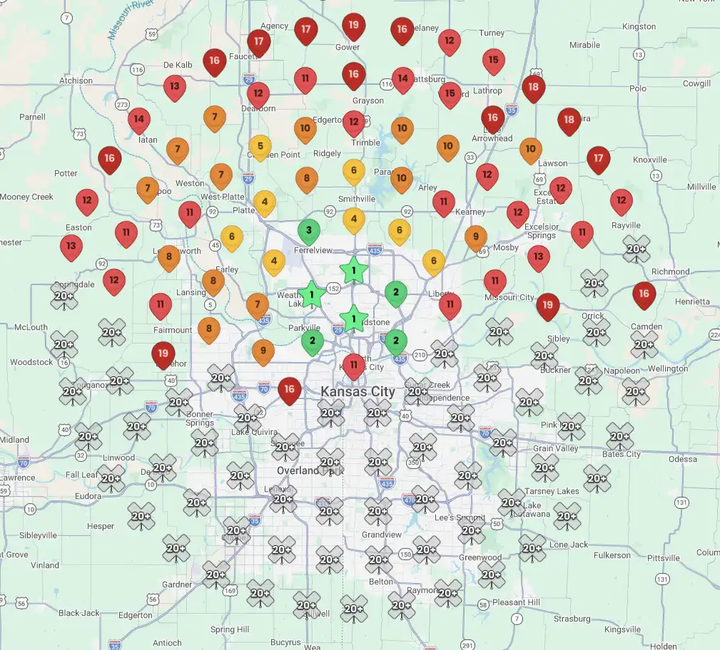 Local ranking grid before